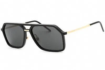 Pre-owned Dolce & Gabbana 0dg6196-252587 Black Sunglasses In Gray