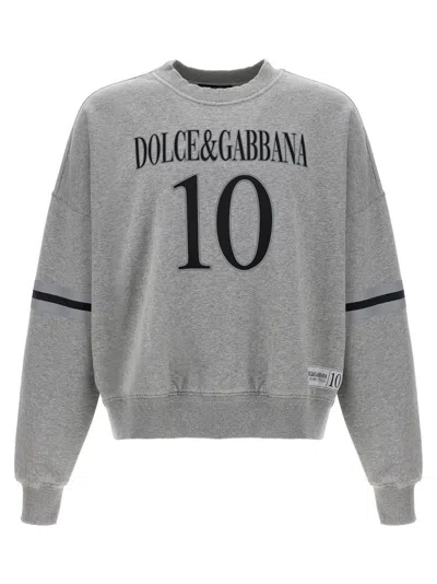 Dolce & Gabbana '10' Sweatshirt In Gray