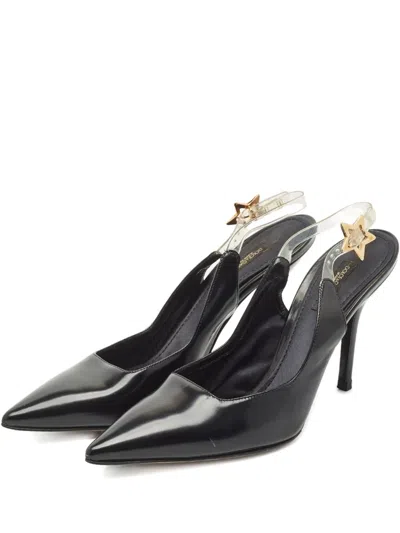Pre-owned Dolce & Gabbana 100mm Slingback Heeled Pumps In Black