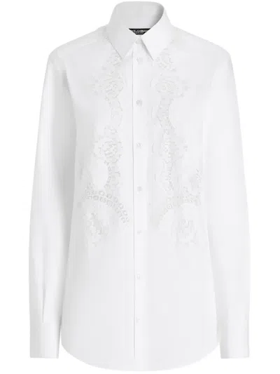 DOLCE & GABBANA LACE-PANELLED SHIRT