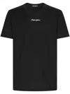 Dolce & Gabbana Cotton T-shirt With Contrasting Logo Embroidery And Crew Neckline In Black