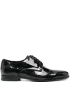 Dolce & Gabbana Black Leather Raffaello Lace-up Shoes In Black