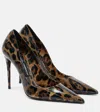 Dolce & Gabbana 105 Leopard-print Polished Leather Pumps In Multicoloured