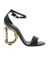 Dolce & Gabbana Keira 105 Baroque Heel Nappa Leather Sandals In Black