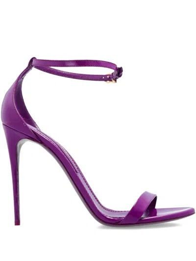 Dolce & Gabbana 105mm Ankle-strap Stiletto Sandals In Purple