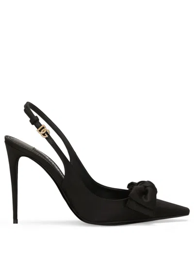 DOLCE & GABBANA 105MM BOW-DETAILING SILNGBACK PUMPS