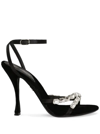 DOLCE & GABBANA 105MM CRYSTAL-EMBELLISHED SANDALS