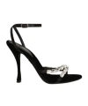 Dolce & Gabbana Keira 105 Satin Sandals With Gemstone Embellishments In Black