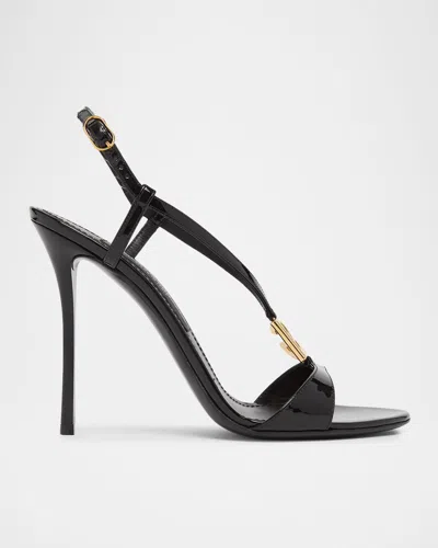 Dolce & Gabbana 105mm Dg Leather Ankle-strap Sandals In Black