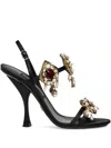 Dolce & Gabbana 105mm Embellished Stiletto Sandals In Animal Print