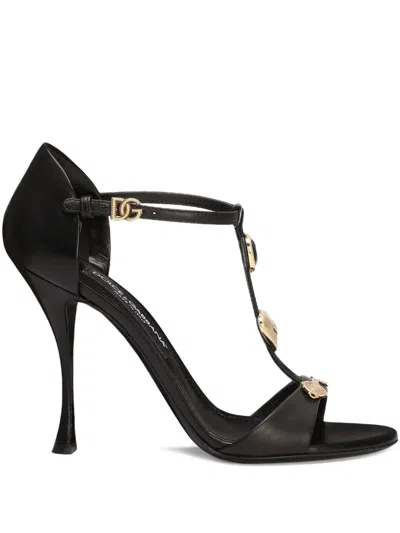 DOLCE & GABBANA 105MM EMBELLISHED T-BAR SANDALS