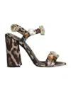 Dolce & Gabbana Satin Sandals With Gemstone Embellishment In Black