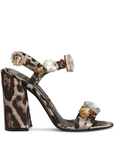 DOLCE & GABBANA 105MM GEMSTONE-EMBELLISHED SANDALS
