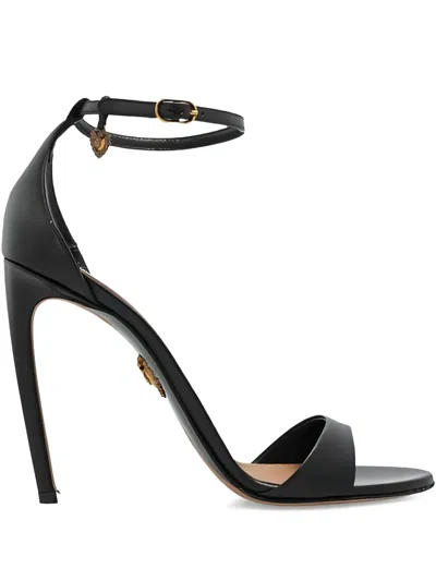 Dolce & Gabbana 105mm Heart-embellished Stiletto Sandals In Black