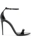 Dolce & Gabbana Kim Sandals Woman Sandals Grey Size 9.5 Leather In Schwarz