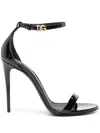Dolce & Gabbana Dolce&gabbana High Black Patent Leather Sandal With Logo In Black