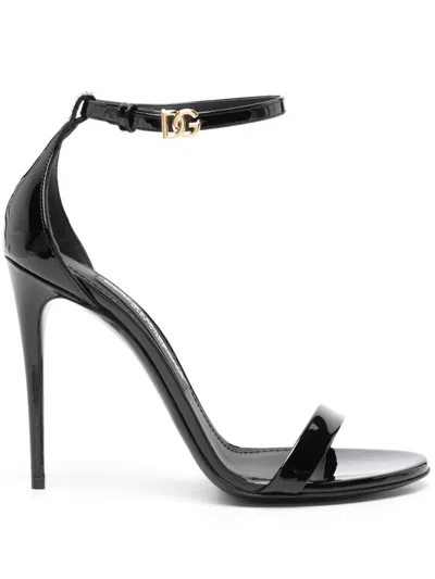Dolce & Gabbana 105mm Leather Sandals In Black