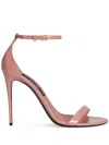 Dolce & Gabbana 105mm Keira Leather Sandals In Pink