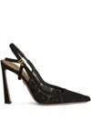 Dolce & Gabbana Lace Slingback With Rhinestones In ブラック