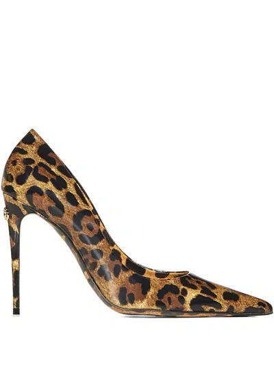 Dolce & Gabbana 105mm Leopard-print Heeled Pumps In Multi
