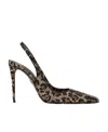 Dolce & Gabbana Luxurious Leopard Printed Slingback Pumps For Women In Black