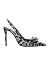 Dolce & Gabbana 105mm Leopard-print Slingback Pumps In Black