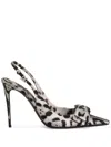 Dolce & Gabbana 105mm Leopard-print Slingback Pumps In Neutrals
