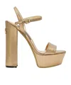 Dolce & Gabbana Leather Platform Sandals 105 In Nude