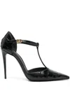 Dolce & Gabbana Black Pumps With Stiletto Heel And Croco Print In Leather Woman In Black