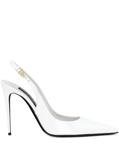 Dolce & Gabbana 105mm Pointed-toe Heeled Pumps In White