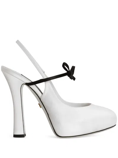 Dolce & Gabbana 105mm Satin Pumps In White