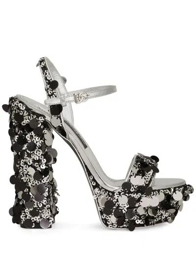 DOLCE & GABBANA 105MM SEQUINNED SANDALS