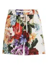 Dolce & Gabbana Floral Bouquet Creton Drawstring Shorts