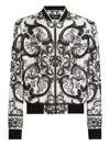 Dolce & Gabbana Maiolica Pattern Bomber Jacket In Black
