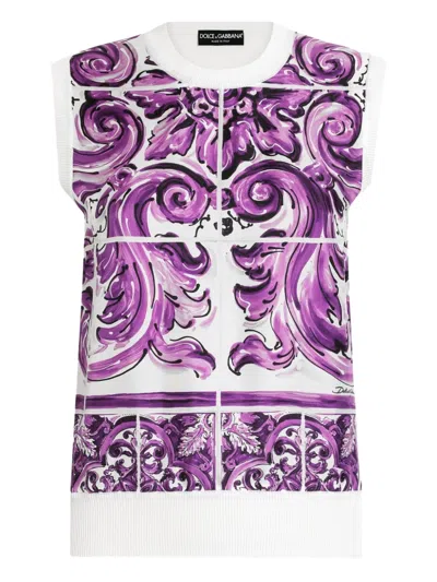 DOLCE & GABBANA MAJOLICA-PRINT TOP