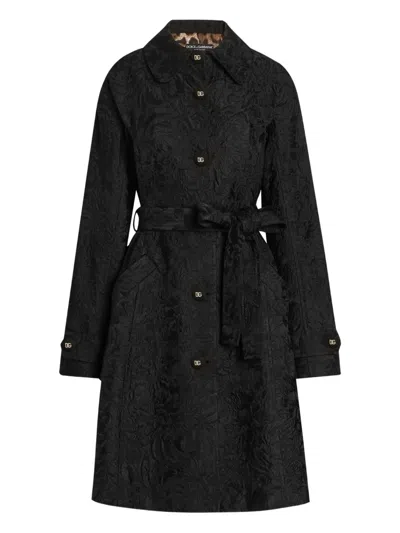 Dolce & Gabbana ブロケード トレンチコート In Black