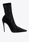 Dolce & Gabbana Fabric Ankle Boots In Black