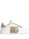 Dolce & Gabbana Portofino Light Strobel Leather Low-top Sneakers In White
