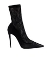Dolce & Gabbana Fabric Ankle Boots In Black