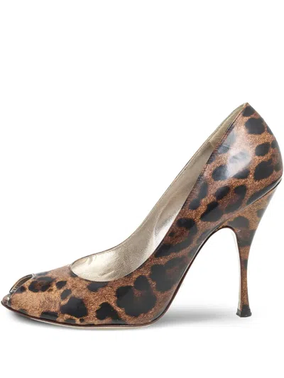 Pre-owned Dolce & Gabbana 115mm Leopard-print Pumps