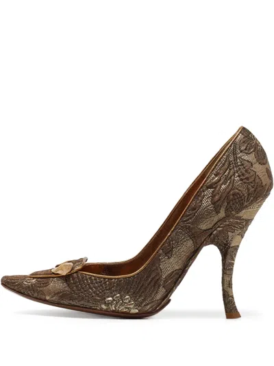 Pre-owned Dolce & Gabbana 120mm Brocade-effect Pumps