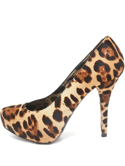 Pre-owned Dolce & Gabbana 120mm Leopard-print Platform Pumps