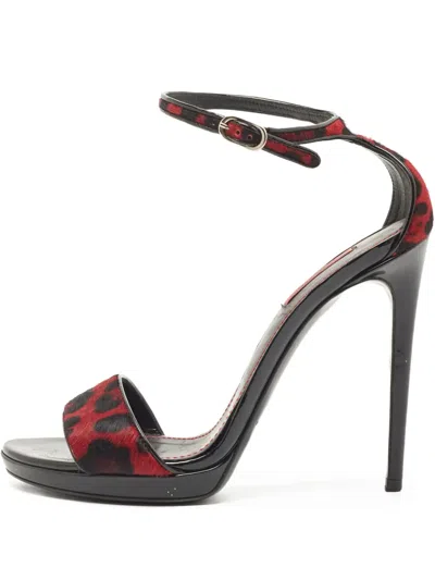 Pre-owned Dolce & Gabbana 125mm Leopard-print Sandals