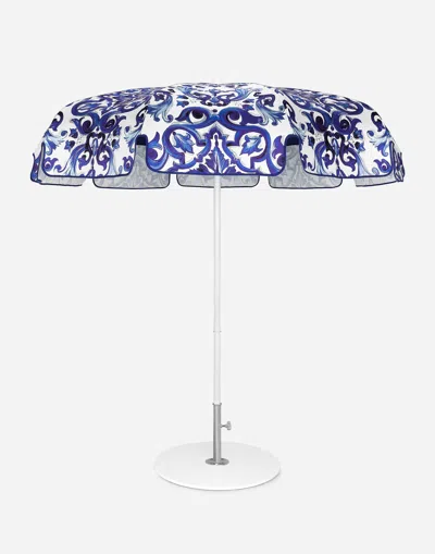 Dolce & Gabbana Printed Outdoor Umbrella In Blue