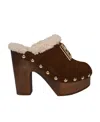 Dolce & Gabbana 130mm Suede Platform Clogs In Brown