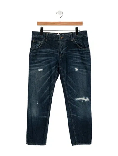 Pre-owned Dolce & Gabbana 14 Gold Straight-leg Jeans In Blue