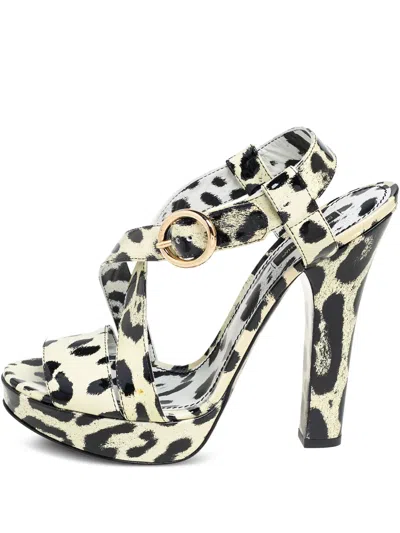 Pre-owned Dolce & Gabbana 140mm Animal-print Sandals