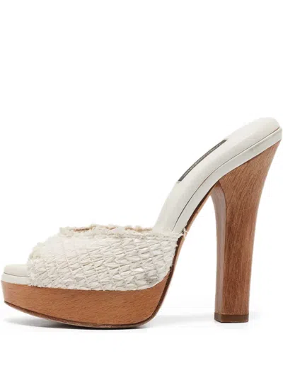 Pre-owned Dolce & Gabbana 140mm Interwoven Sandals