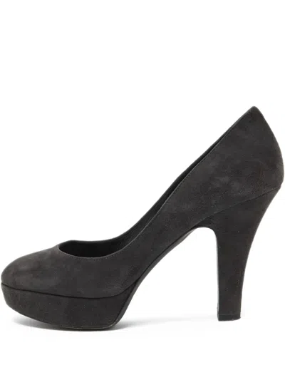 Pre-owned Dolce & Gabbana 140mm Suede Pumps In Black