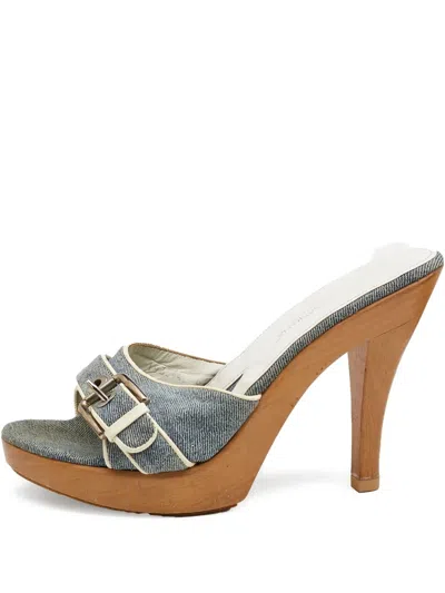 Pre-owned Dolce & Gabbana 145mm Denim Sandals